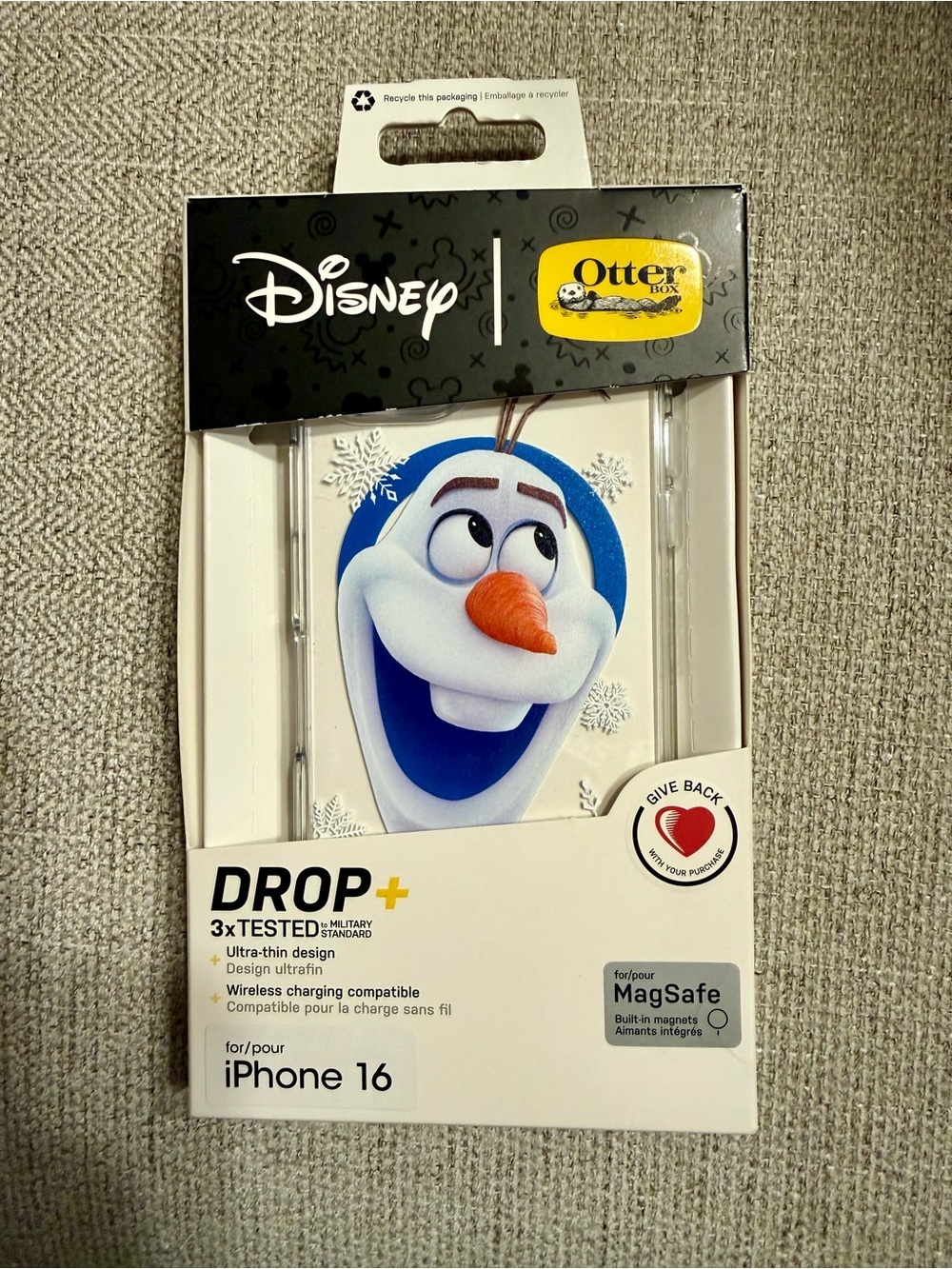 OtterBox Disney Olaf Clear Drop+ Case for iPhone 16 — White, Blue, Orange - NWT